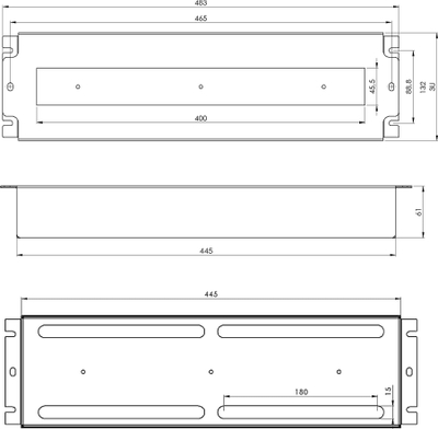 Panel shpërndarje energjie 3U për rack 19"