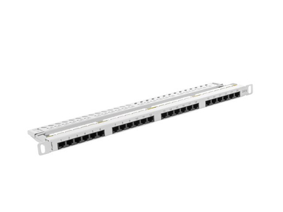 Patch panel Lanberg PPU6-0024-S, 0.5U 19", 24x RJ-45 Cat.6, gri