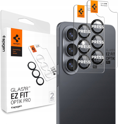 Mbrojtëse xhami kamere Spigen Glas TR EZ Fit Optik Pro HD, set 2 copë, për Samsung Galaxy S26, e zezë