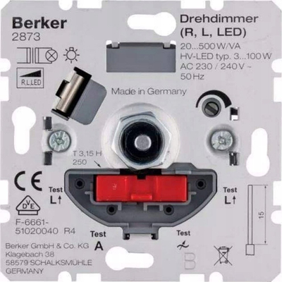 Rregullator drite Berker 2873, 20 500 W, i bardhë