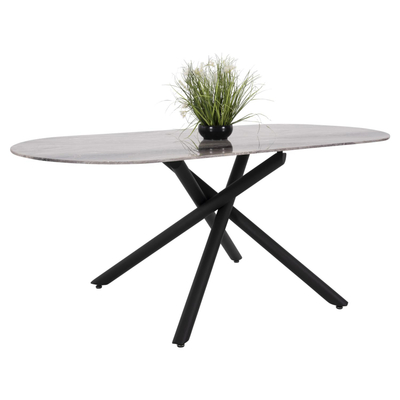 Tavolinë ngrënieje Prentis 180x90x76Hcm (HM9770.02), zezë
