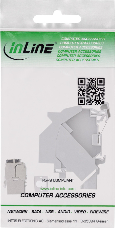 Modul Keystone InLine Cat.6A SNAP in, për shina DIN, 10 Gbit/s, gri