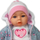 Kukull bebe Adar 565272, 45cm, flet polonisht, rozë gri