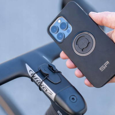 Mbajtëse telefoni biçiklete SP Connect SPC+ Aero, 10 mm, shum e lehtë, e zezë