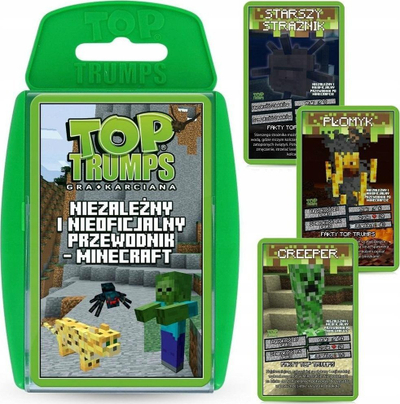 Lojë me letra Top Trumps Minecraft 2022, set kartash, kuti plastike, jeshile