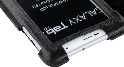 Mbulesë tablet Quer Case për Samsung Galaxy Tab P3100, lëkurë natyrale, e zezë