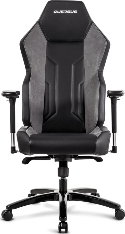 Karrige gaming QUERSUS VAOS.2.2 Titanium Grey, bazë alumini, ergonomike, e zezë e gri