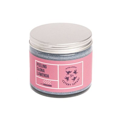 Peeling trupi Mydlarnia 4 Szpaki Salty Lavender, me krip deti, livandë, 200ml