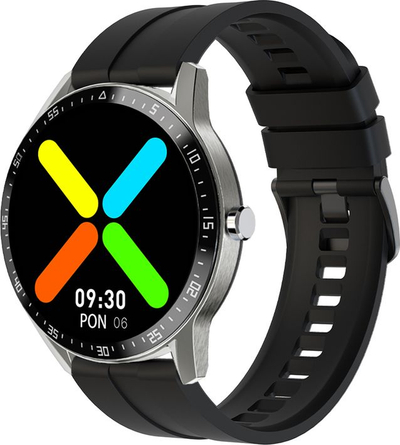 Smartwatch G.Rossi SW018 1, 1.28\", IP68, argjendtë me rrip të zi