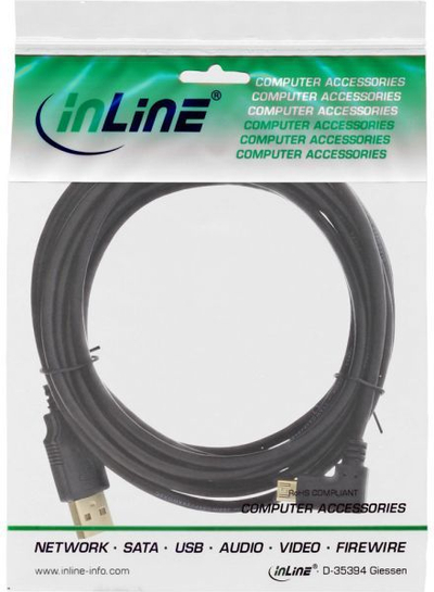Kabllo InLine, USB-A në microUSB (31720T), 2 m, e zezë