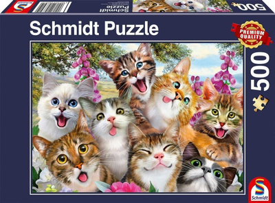 Puzzle Schmidt 58391 Cat Selfie, 500 copa, 34 x 48 cm, shumëngjyrësh