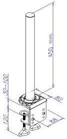 Mbajtëse tavoline Lindy Desk Mounting Bracket 40692, 450mm, tub 570mm, argjendtë
