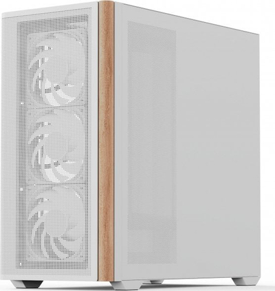 Kuti kompjuteri Aerocool Mini D301A G WT V2, Micro ATX, me dekor druri, e bardhë