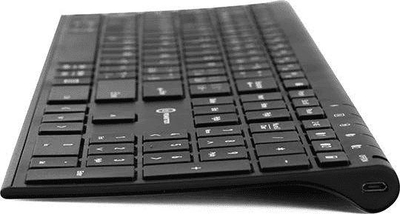 Тастатура Powerton UltraSlim, wireless, CZ + SK, Црна