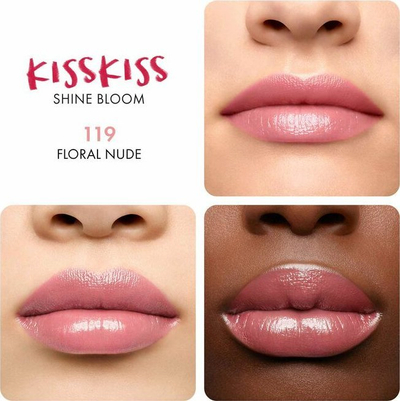 Кармин за усни Guerlain KissKiss Shine Bloom, 95% природни состојки, розова
