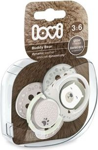 Biberon LOVI Buddy Bear, 3–6 mujsh, set me 2 copë, ngjyrë gri