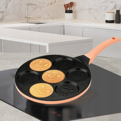 Tigan për krepa Maestro MR-1222-B Smile, 26cm, alumin, portokalli me të zezë