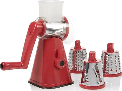 Prerëse dore Nutri Slicer Mediashop, me 3 tuba inoksi, e kuqe