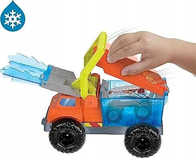 Set loje Hot Wheels Monster Trucks 5 Alarm Rescue, Color Shifters, me 1 monster truck dhe 2 makina, shumëngjyrësh