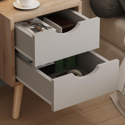 Komodinë anësore Dinkl 29,7×29,7×45 Hcm (HM2472.05), gri