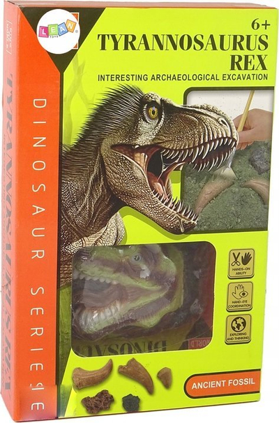 Set arkeologjik Leantoys Dinosaur Tyrannosaurus, fosil 14 x 11 cm, shumëngjyrësh