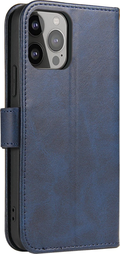 Futrollë portofol për iPhone 15 Pro, me qëndrim, blu