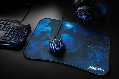 Mousepad gaming Yenkee AMBUSH YPM 3009, sipërfaqe stofi, bazë gome kundërrrëshqitëse, blu