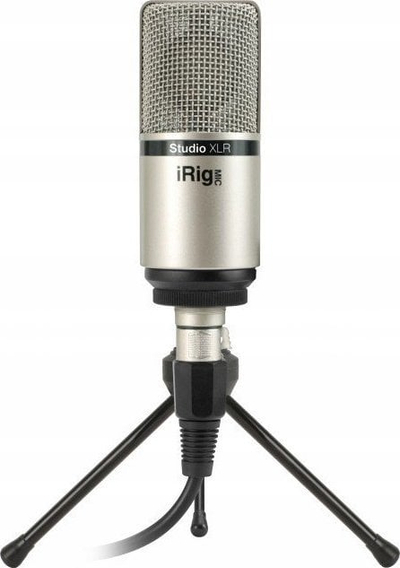 Mikrofon studiok IK Multimedia iRig Mic Studio XLR, kondensator, membranë e madhe, argjendtë