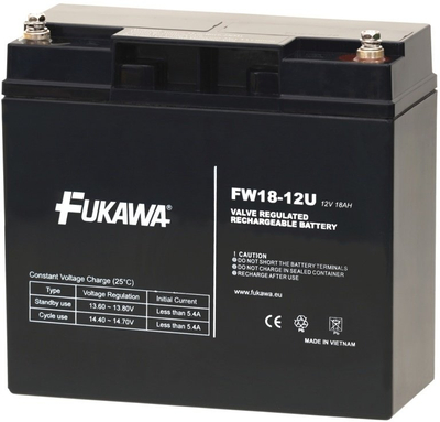 Bateri FUKAWA FW18-12U, 12V, 18Ah, e zezë