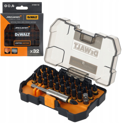 Set bitash vidhosjeje Dewalt McLaren F1 FLEXTORQ, 32 copë, me mbajtës magnetik