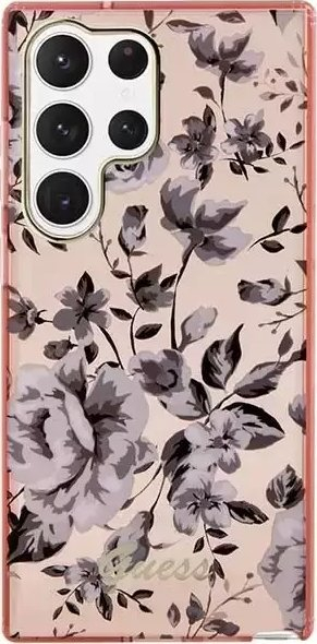 Mbrojtëse telefoni Guess Flower për Samsung Galaxy S23 Ultra, TPU, rozë me lule