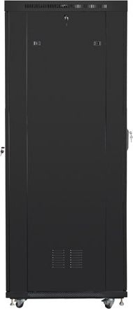 Kabinet rrjeti Lanberg Standing Cabinet 19" 27U, 800 kg, me ventilatorë, i zi