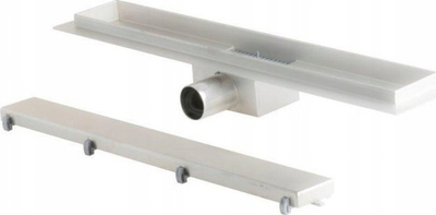 Kanal linear dushi Hydroland Linear Drainage Sleek 800, 80 cm, çelik inox, argjendtë