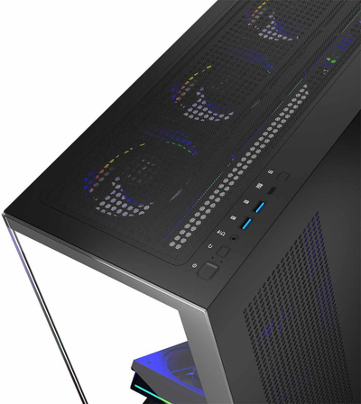 Kuti kompjuteri Modecom Stellar 8F ARGB 10, MIDI Tower, xham i temperuar, e zezë