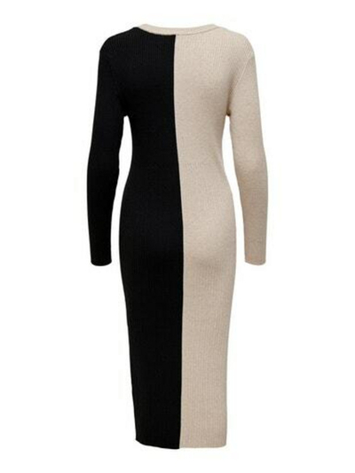 Fustan ONLY ONLBLOCK Bodycon Fit, i zi/bezhë