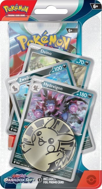 Set letra Pokémon TCG Scarlet & Violet Paradox Rift, Premium Checklane Blister, 16 booster, shumëngjyrësh