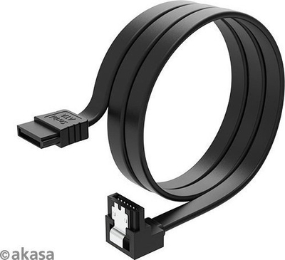 Kabllo SATA Akasa AK-CBSA09-05BK, SATA në SATA, 0.5m, i zi