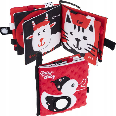 Libër sensitiv për beba Jolly Baby Farm, material i butë, me varëse, shumëngjyrësh