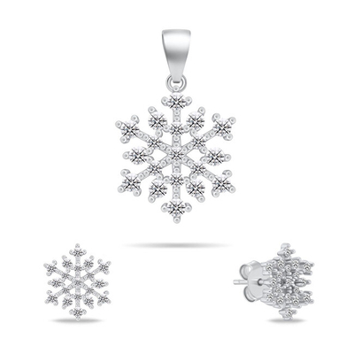 Set bizhuteri për femra Brilio Silver, vathë + varëse, i argjendtë