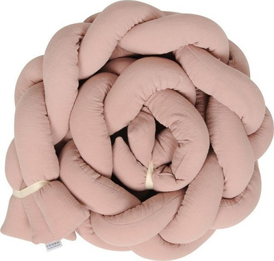 Mbrojtës krevati BABYMATEX Muslin Knitted Braid, 200 cm, rozë