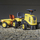 Traktor lodër Komatsu FA286C, me pedale që hipet sipër, me rimorkjo, i verdhë