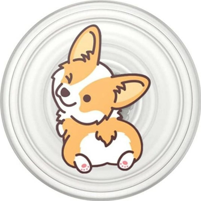 Aksesor telefoni PopSockets PlantCore Translucent Cheeky Corgi, kapje ngjitëse, i tejdukshëm