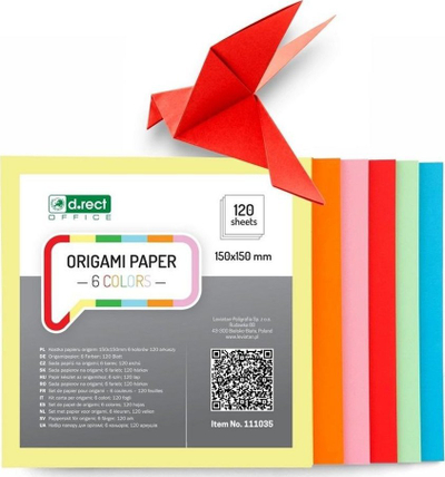 Letra origami D.rect Cube, 150x150 mm, 120 fletë, 6 ngjyra