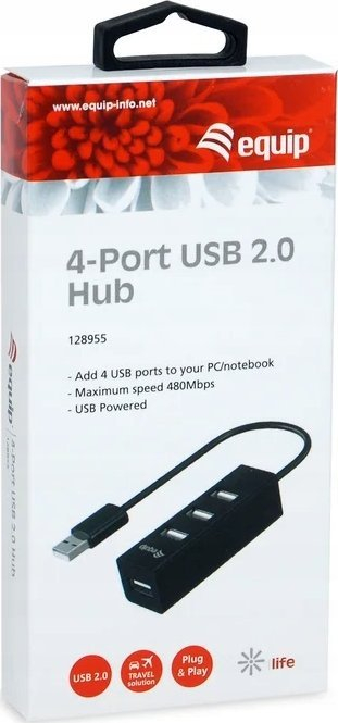 Hub USB Equip me 4 porta, USB 2.0, i zi