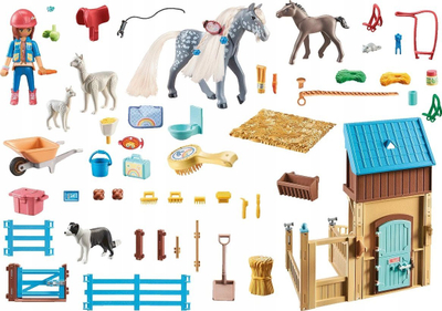 Lodër Playmobil Horses of Waterfall 71353, stallë kali me Amelia dhe Whisper, 117 copa, shumëngjyrëshe