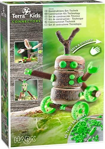 Сет за градење HABA Terra Kids Connectors, 66 делови, со рачна дупчалка, за возраст 8+ години