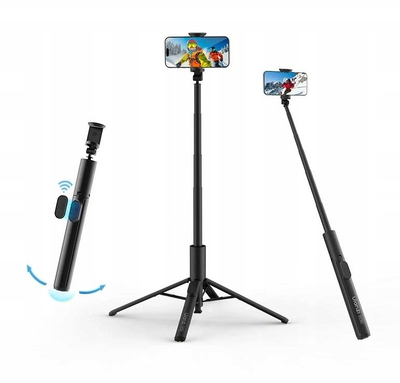 Tripod selfie Ulanzi TT24 CKA, lartësi 1.5 m, vidë 1/4", i zi