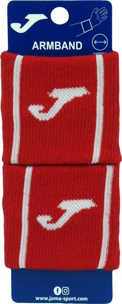 Byzylyk sportiv Joma Game, set 2 copë, pambuk, i kuq e bardhë
