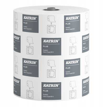 Маса хартиени бришачи во ролна Katrin Plus 97449, систем диспензер medium, 2 слоја, бела