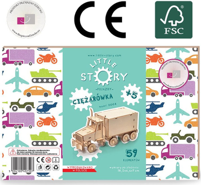 Puzzle druri 3D Nice-idea Truck, model kamioni, montim me dorë, ngjyrë druri natyrale